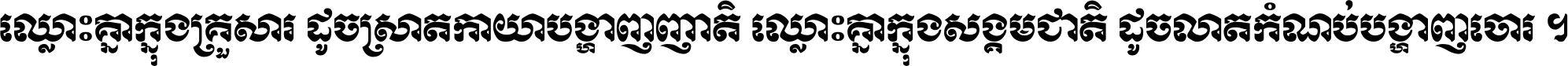 ឈ្លោះ​គ្នា​ក្នុង​គ្រួសារ ដូច​ស្រាត​កាយា​បង្ហាញ​ញាតិ ឈ្លោះគ្នាក្នុង​សង្គមជាតិ ដូច​លាត​កំណប់​បង្ហាញ​ចោរ ។