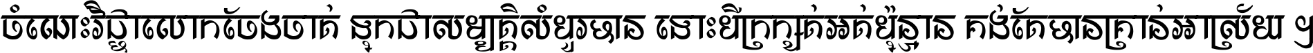 ចំណេះ​វិជ្ជា​លោក​ចែង​ចាត់ ទុក​ជា​សម្បត្តិ​សំបូរ​បាន ទោះ​បី​ក្រក្សត់​អត់​ប៉ុន្មាន គង់​តែ​បាន​គ្រាន់​អាស្រ័យ ។