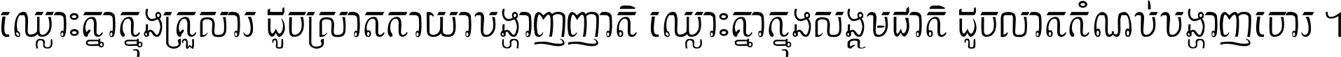ឈ្លោះ​គ្នា​ក្នុង​គ្រួសារ ដូច​ស្រាត​កាយា​បង្ហាញ​ញាតិ ឈ្លោះគ្នាក្នុង​សង្គមជាតិ ដូច​លាត​កំណប់​បង្ហាញ​ចោរ ។