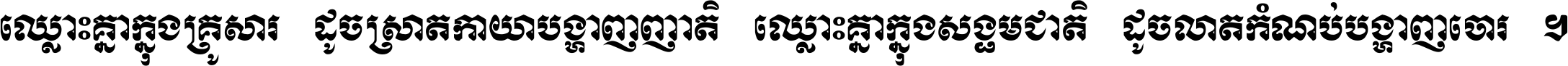 ឈ្លោះ​គ្នា​ក្នុង​គ្រួសារ ដូច​ស្រាត​កាយា​បង្ហាញ​ញាតិ ឈ្លោះគ្នាក្នុង​សង្គមជាតិ ដូច​លាត​កំណប់​បង្ហាញ​ចោរ ។