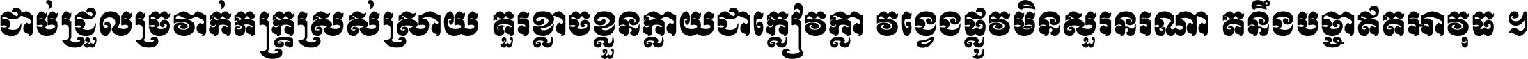 ជាប់​ជ្រួល​ច្រវាក់​ភក្ត្រ​ស្រស់ស្រាយ គួរ​ខ្លាច​ខ្លួន​ក្លាយ​ជា​ក្លៀវក្លា វង្វេង​ផ្លូវ​មិន​សួរន​រណា តនឹងបច្ចា​ឥត​អាវុធ ។