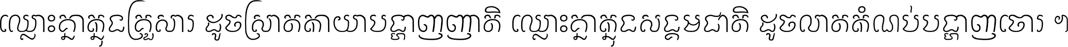 ឈ្លោះ​គ្នា​ក្នុង​គ្រួសារ ដូច​ស្រាត​កាយា​បង្ហាញ​ញាតិ ឈ្លោះគ្នាក្នុង​សង្គមជាតិ ដូច​លាត​កំណប់​បង្ហាញ​ចោរ ។