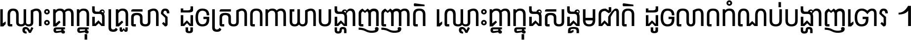 ឈ្លោះ​គ្នា​ក្នុង​គ្រួសារ ដូច​ស្រាត​កាយា​បង្ហាញ​ញាតិ ឈ្លោះគ្នាក្នុង​សង្គមជាតិ ដូច​លាត​កំណប់​បង្ហាញ​ចោរ ។