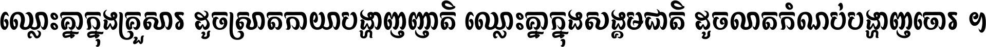 ឈ្លោះ​គ្នា​ក្នុង​គ្រួសារ ដូច​ស្រាត​កាយា​បង្ហាញ​ញាតិ ឈ្លោះគ្នាក្នុង​សង្គមជាតិ ដូច​លាត​កំណប់​បង្ហាញ​ចោរ ។