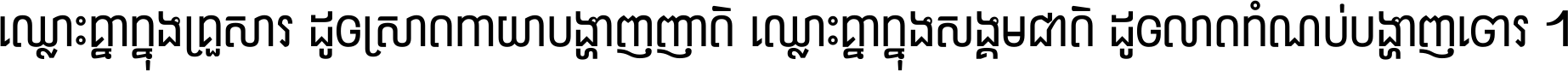 ឈ្លោះ​គ្នា​ក្នុង​គ្រួសារ ដូច​ស្រាត​កាយា​បង្ហាញ​ញាតិ ឈ្លោះគ្នាក្នុង​សង្គមជាតិ ដូច​លាត​កំណប់​បង្ហាញ​ចោរ ។