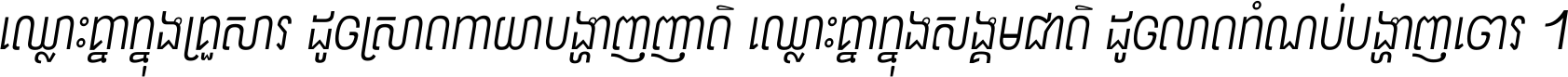 ឈ្លោះ​គ្នា​ក្នុង​គ្រួសារ ដូច​ស្រាត​កាយា​បង្ហាញ​ញាតិ ឈ្លោះគ្នាក្នុង​សង្គមជាតិ ដូច​លាត​កំណប់​បង្ហាញ​ចោរ ។