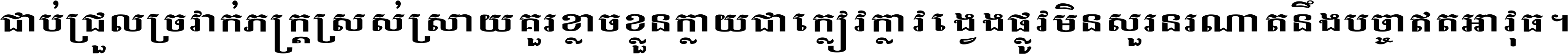 ជាប់​ជ្រួល​ច្រវាក់​ភក្ត្រ​ស្រស់ស្រាយ គួរ​ខ្លាច​ខ្លួន​ក្លាយ​ជា​ក្លៀវក្លា វង្វេង​ផ្លូវ​មិន​សួរន​រណា តនឹងបច្ចា​ឥត​អាវុធ ។