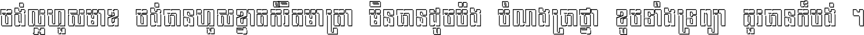 ចង់​ល្អ​ហួស​មាឌ ចង់​បាន​ហួស​ខ្នាត​កំរិត​មាត្រា មិន​បាន​ដូច​ប៉ង បំណង​ប្រាថ្នា ខូច​ទាំងទ្រព្យា គួរ​បាន​ក៏បង់ ។